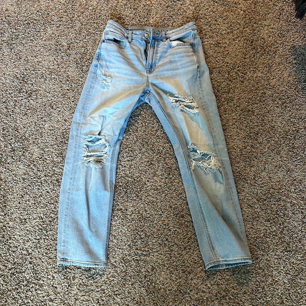 American Eagle Mom Straight Jean; stretch